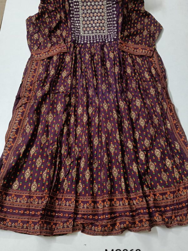 MG362 - Maxi Gown with Elegant Border and Yoke