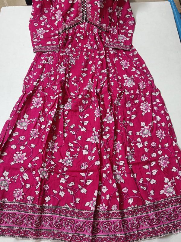 MG361 - Maxi Gown with Elegant Border and Yoke