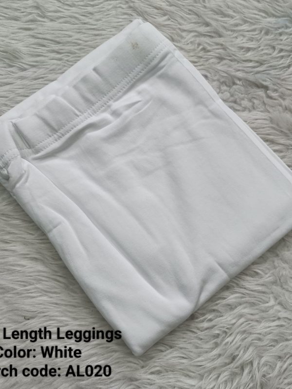 AL020- Ankle Length Leggings -White- XL , XXL Size