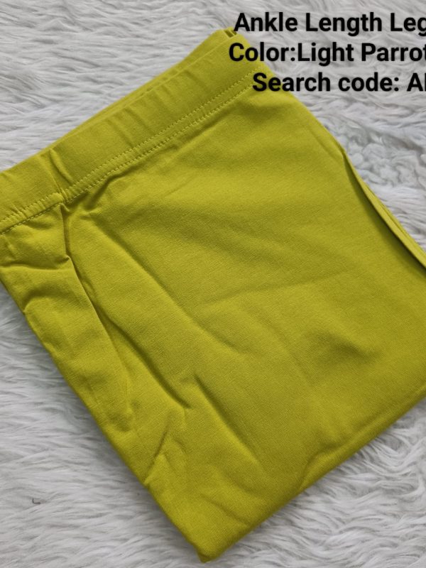 AL019- Ankle Length Leggings -Light Parrot Green- XL , XXL Size
