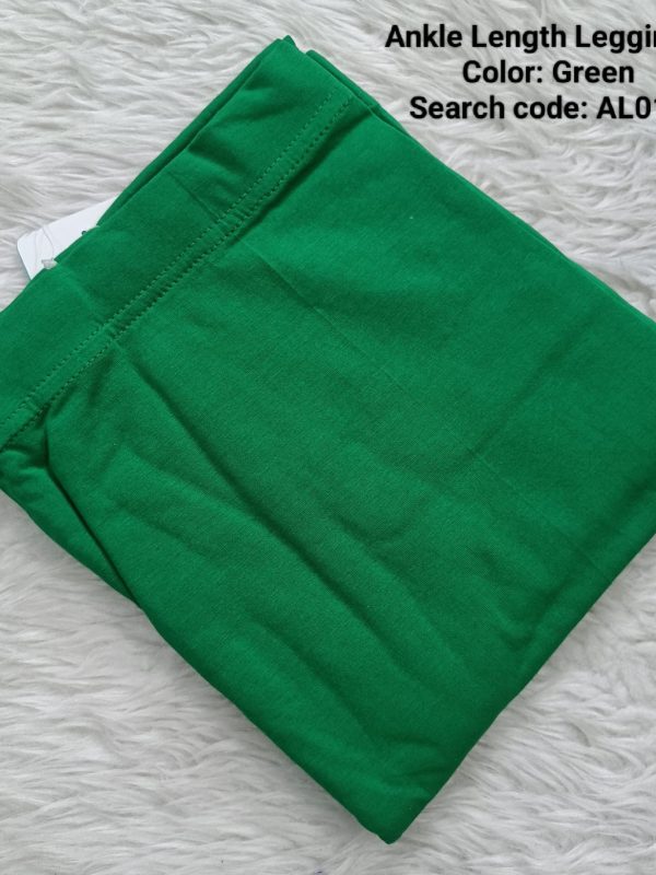 AL018- Ankle Length Leggings -Green- XL , XXL Size