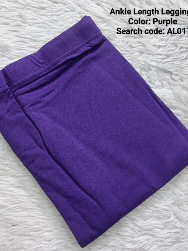 AL017- Ankle Length Leggings -Purple- XL , XXL Size