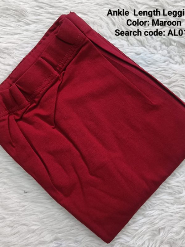AL016- Ankle Length Leggings -Maroon- XL , XXL Size