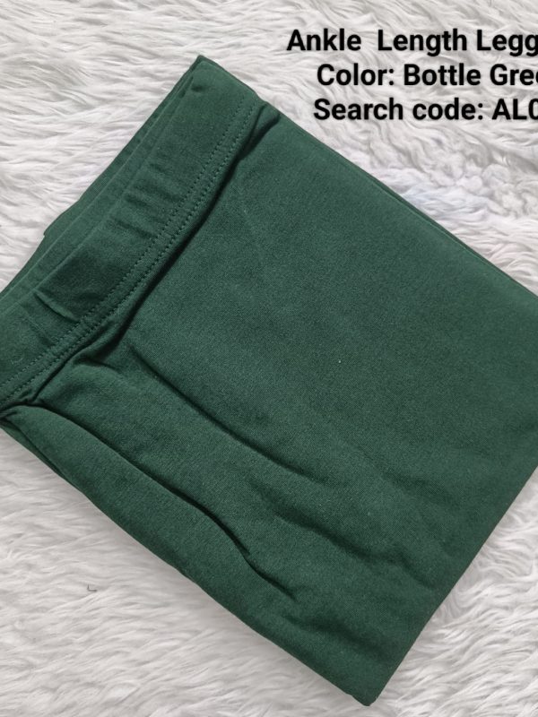 AL015- Ankle Length Leggings -Bottle Green- XL , XXL Size
