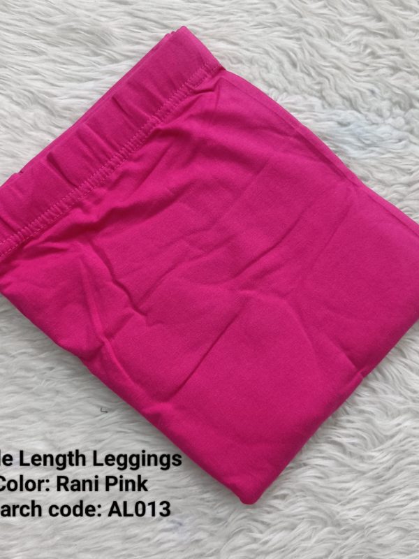 AL013- Ankle Length Leggings -Rani Pink- XL , XXL Size