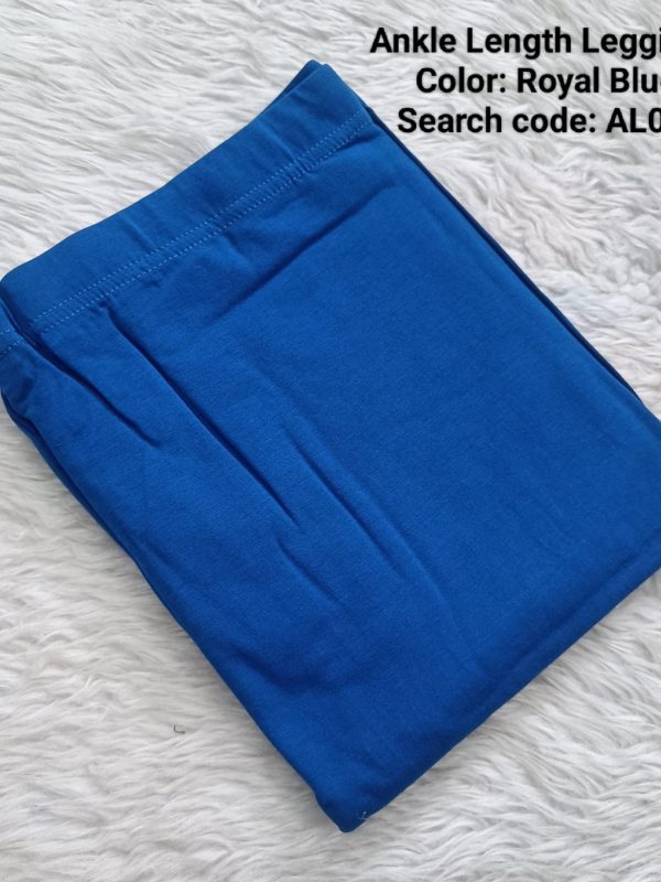 AL010- Ankle Length Leggings -Royal Blue- XL , XXL Size