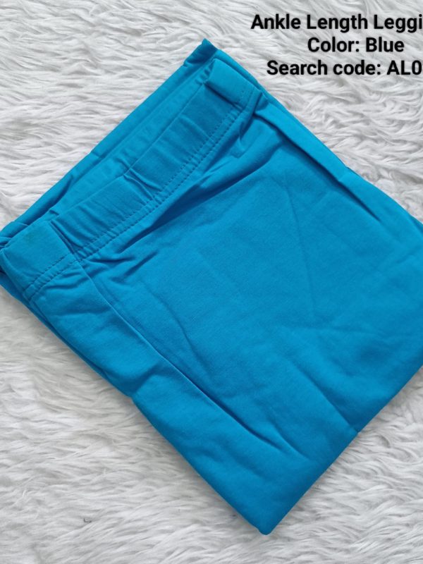 AL006- Ankle Length Leggings -Blue - XL , XXL Size