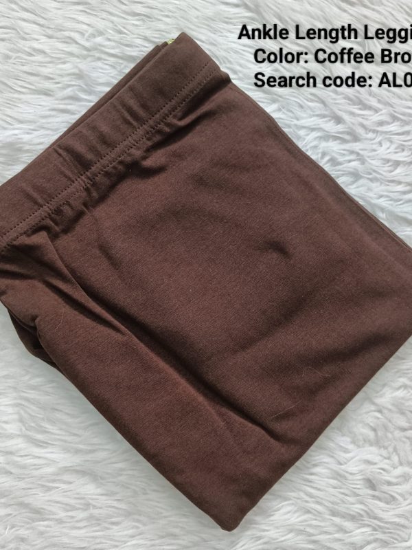 AL005- Ankle Length Leggings -Coffee Brown - XL , XXL Size