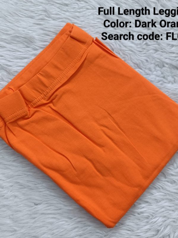 FL021- Full Length Leggings - Dark Orange- XL , XXL Size
