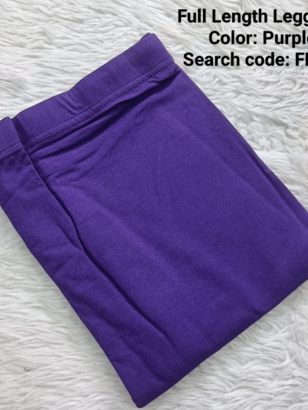FL017- Full Length Leggings - Purple - XL , XXL Size