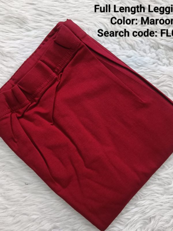 FL016- Full Length Leggings -Maroon - XL , XXL Size