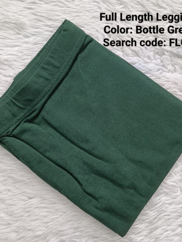 FL015- Full Length Leggings - Bottle Green- XL , XXL Size
