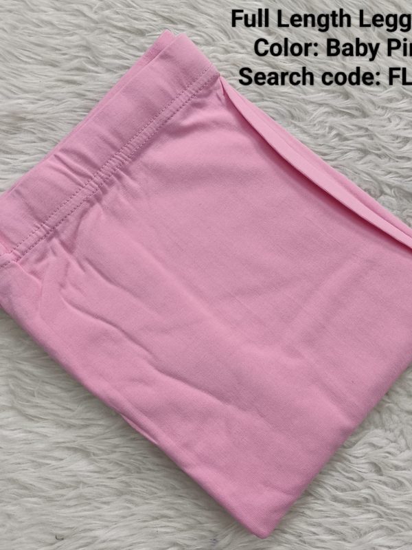 FL007- Full Length Leggings - Baby Pink - XL , XXL Size