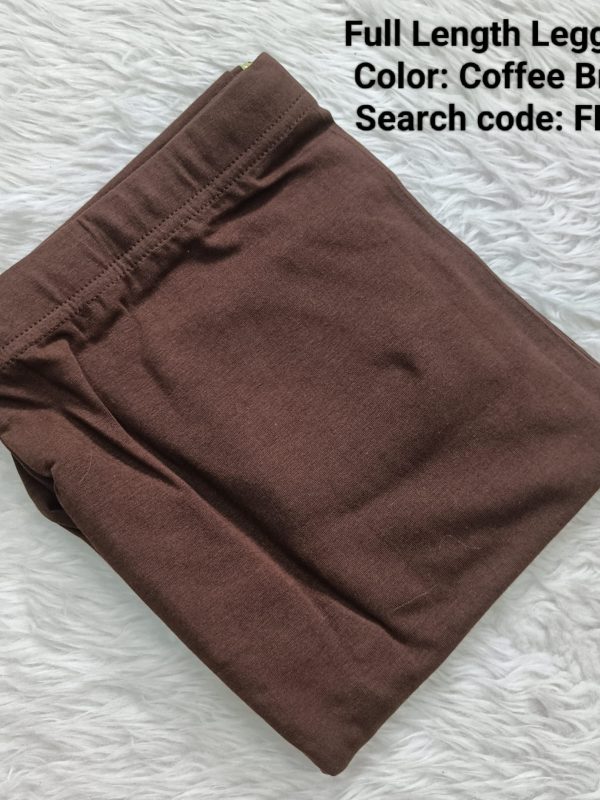 FL005- Full Length Leggings - Coffee Brown - XL , XXL Size