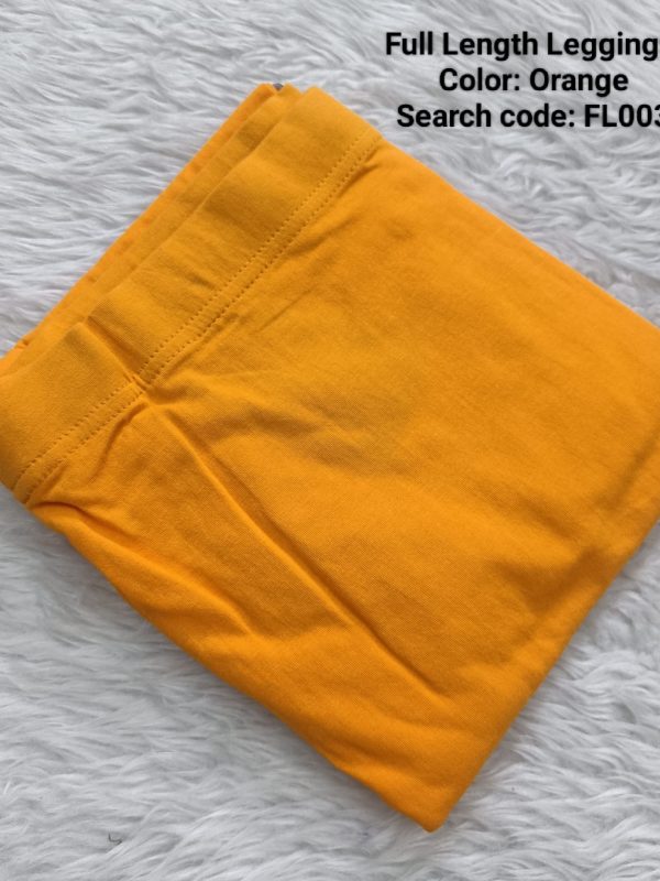 FL003 - Full Length Leggings - Orange - XL , XXL Size