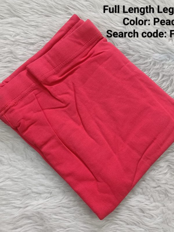 FL002- Full Length Leggings - Peach- XL , XXL Size