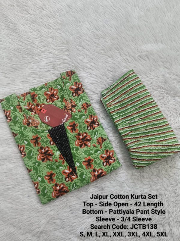 JCTB138 - Jaipur Cotton Top and Bottom - Without Lining