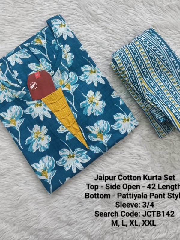 JCTB142- Jaipur Cotton Top and Bottom - Without Lining