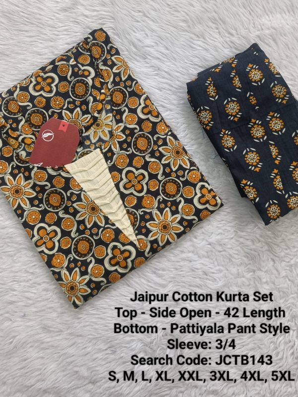 JCTB143- Jaipur Cotton Top and Bottom - Without Lining