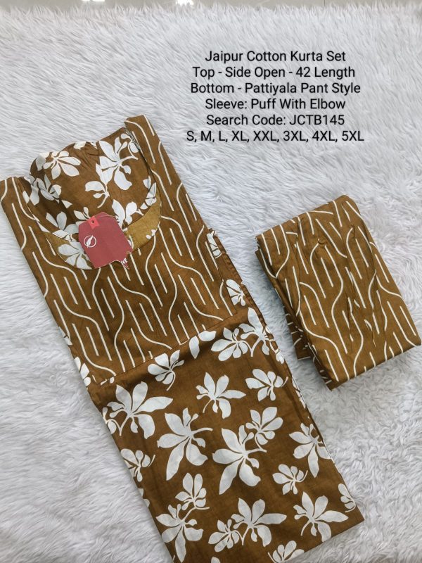 JCTB145- Jaipur Cotton Top and Bottom - Without Lining