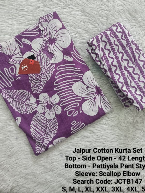 JCTB147- Jaipur Cotton Top and Bottom - Without Lining