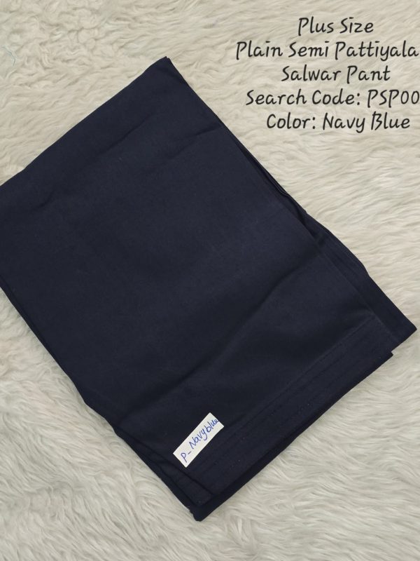 PSP003 - Navy Blue- Plus Size Cotton Plain Pattiyala / Salwar Pant