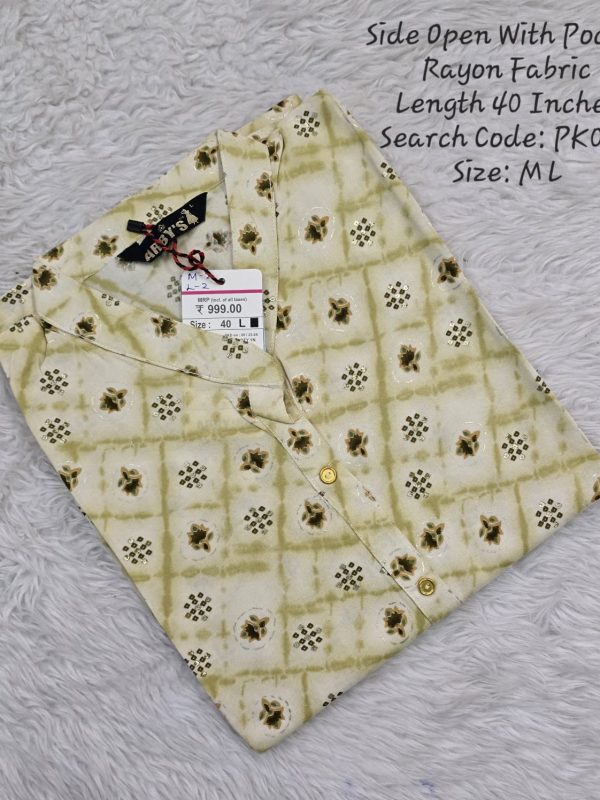 PK025 - Side Open Kurtis with Pocket