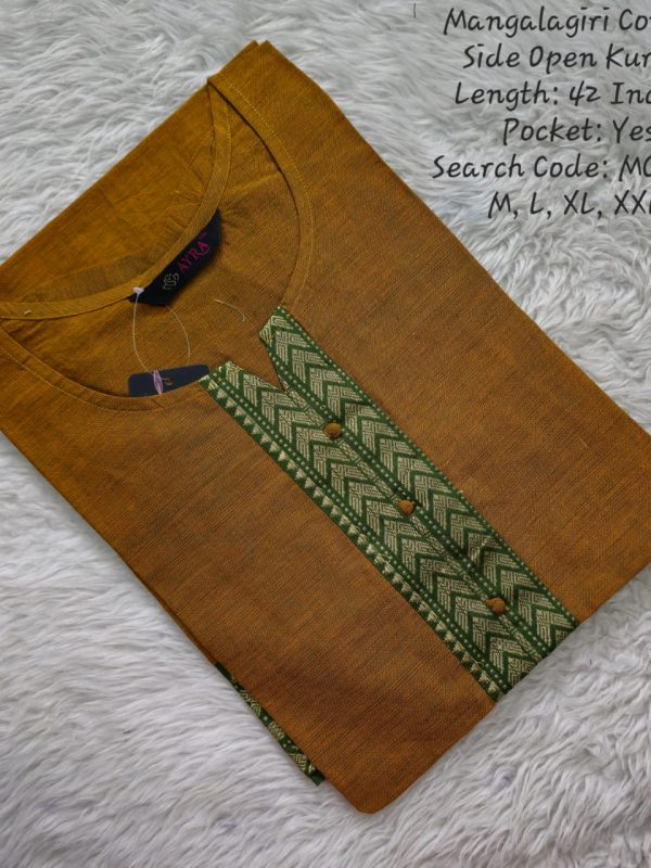 MCK004 - Mangalgiri Cotton Side Open Kurti
