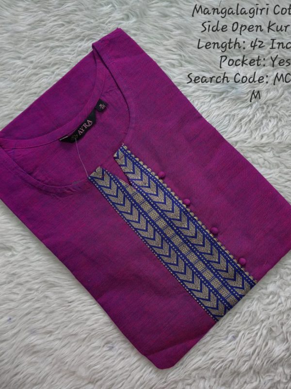 MCK007 - Mangalgiri Cotton Side Open Kurti