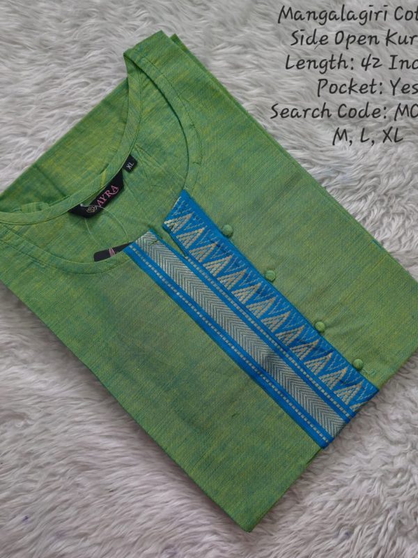 MCK008 - Mangalgiri Cotton Side Open Kurti