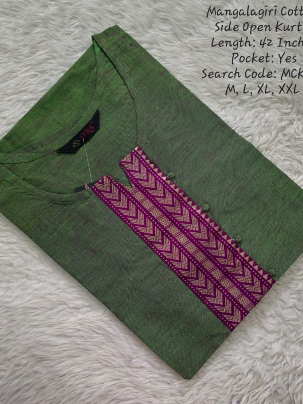 MCK011 - Mangalgiri Cotton Side Open Kurti