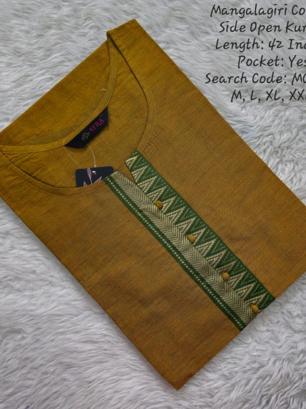 MCK012 - Mangalgiri Cotton Side Open Kurti