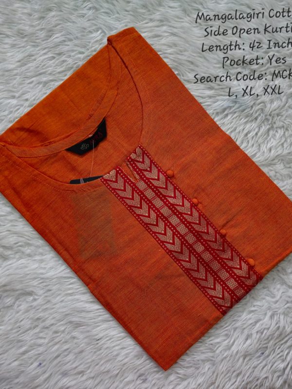 MCK016 - Mangalgiri Cotton Side Open Kurti