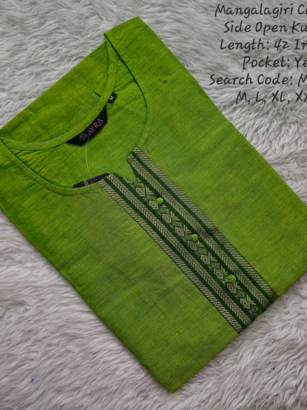 MCK019 - Mangalgiri Cotton Side Open Kurti