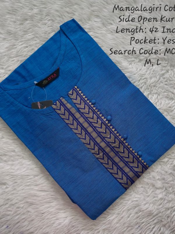 MCK020 - Mangalgiri Cotton Side Open Kurti