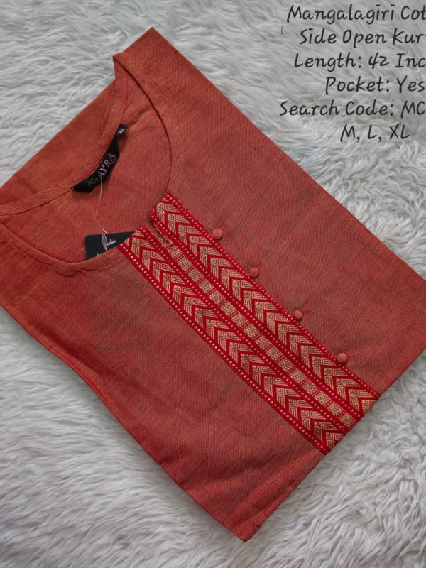 MCK002 - Mangalgiri Cotton Side Open Kurti