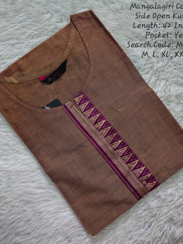 MCK001 - Mangalgiri Cotton Side Open Kurti