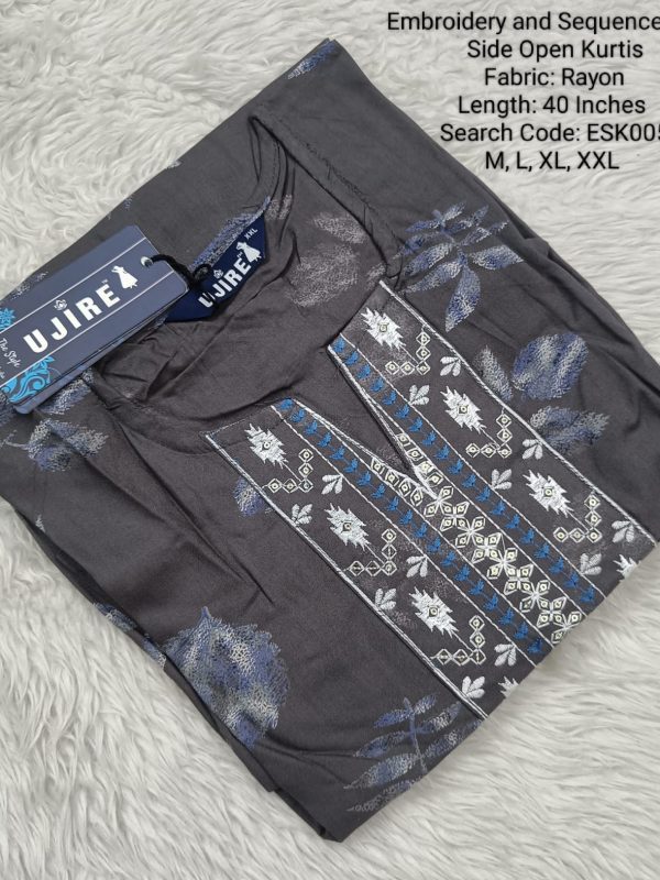 ESK005- Embroidery and Sequence work Kurtis