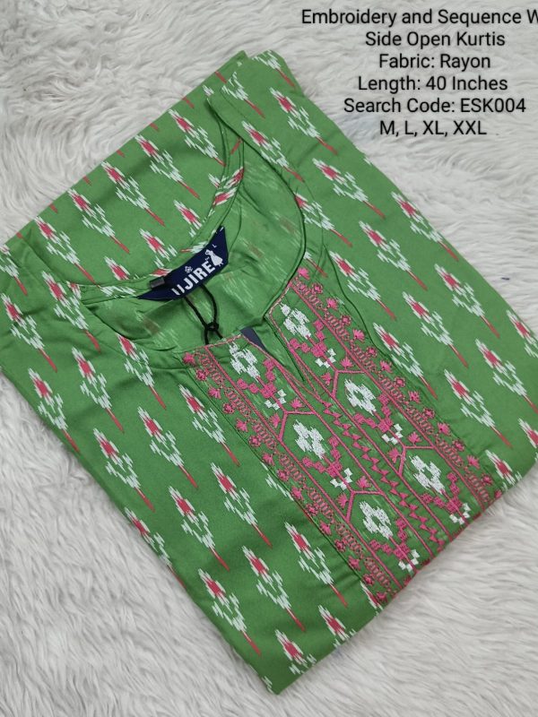 ESK004- Embroidery and Sequence work Kurtis