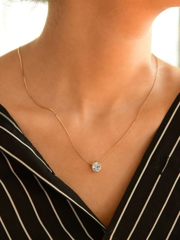 KNJ007 - Classic Pendant Necklace – Minimal Gold Chain for Women