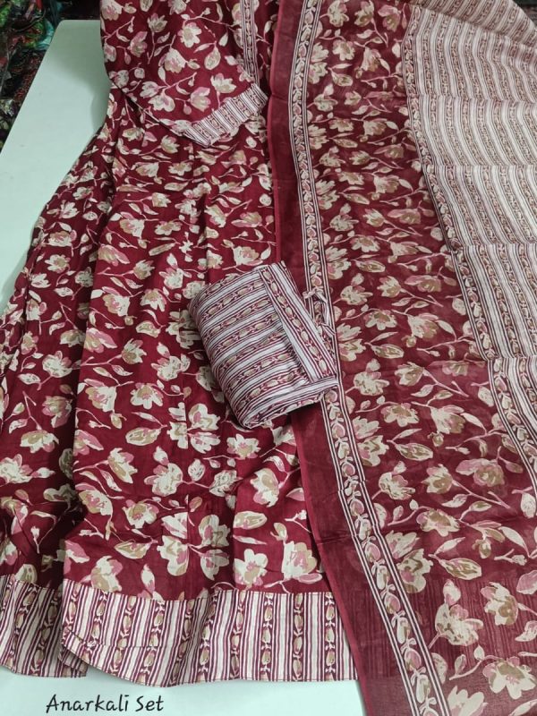 BAS007 - Cotton Anarkali Full Set