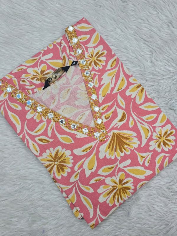 ESK011- Embroidery and Sequence work Side Open Kurtis