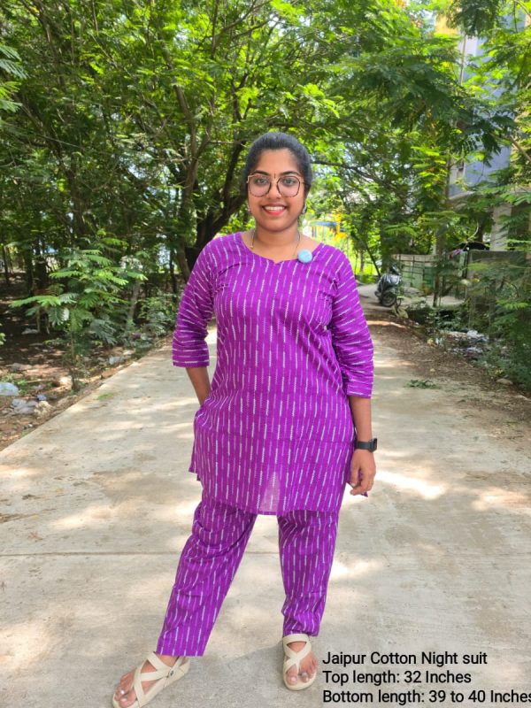 JCNS010- Jaipur Cotton Night Suit - Without Lining