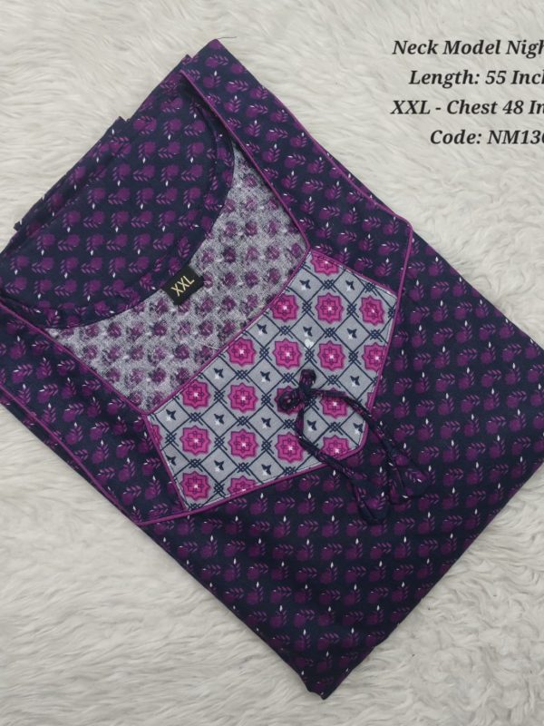 NM136 - Nila Nighties - Neck Model - XXL Size