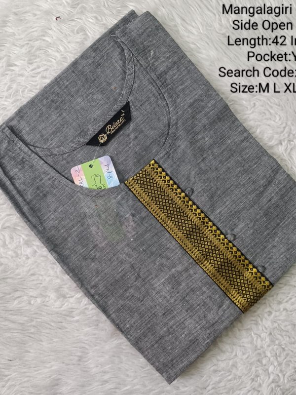 MCK39- Mangalgiri Cotton Side Open Kurti