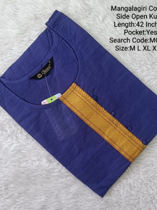 MCK29 - Mangalgiri Cotton Side Open Kurti