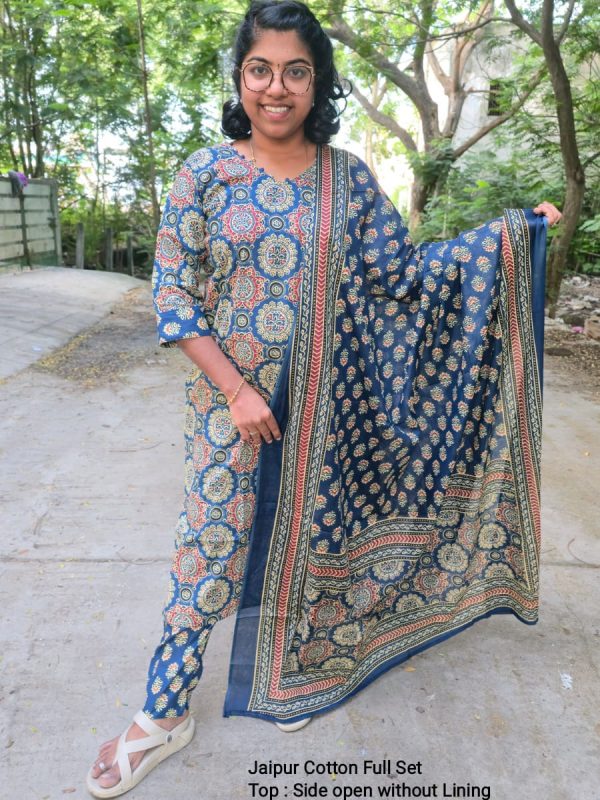 JCFS136- Jaipur Cotton - Full Set (Top, Bottom and Dupatta)