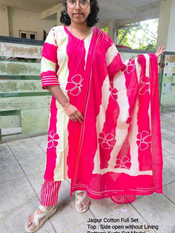 JCFS137- Jaipur Cotton - Full Set (Top, Bottom and Dupatta)