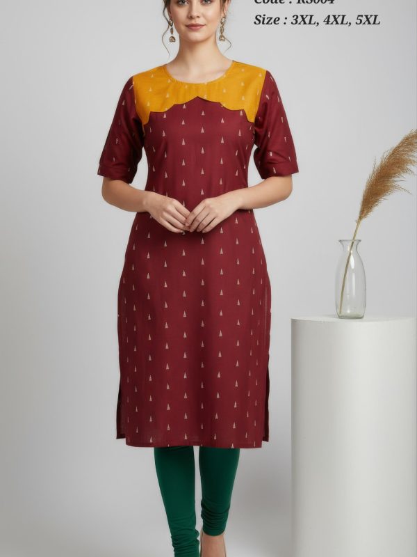 RS004 - Raw Silk with Lining Side Open Kurti