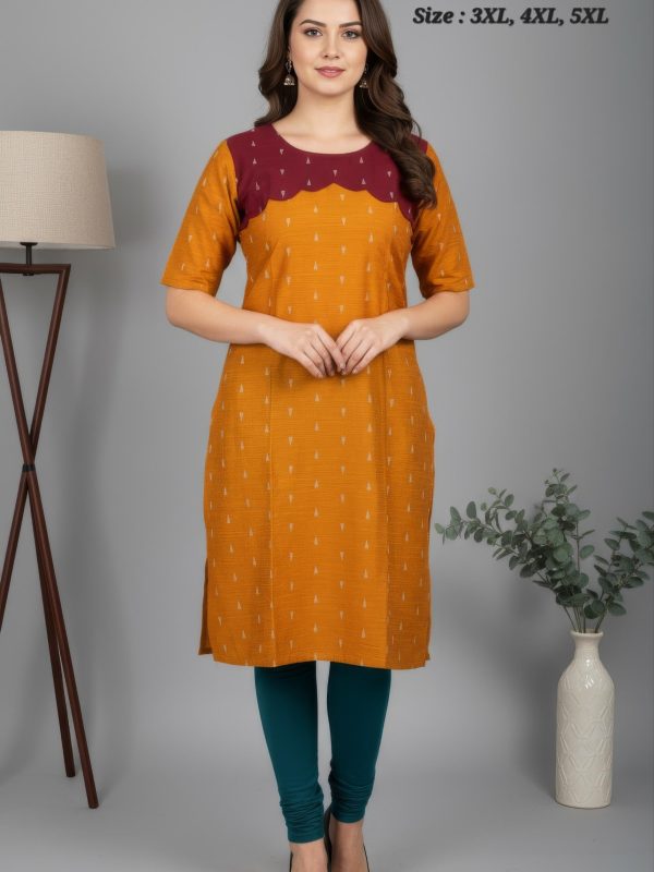 RS001 - Raw Silk with Lining Side Open Kurti